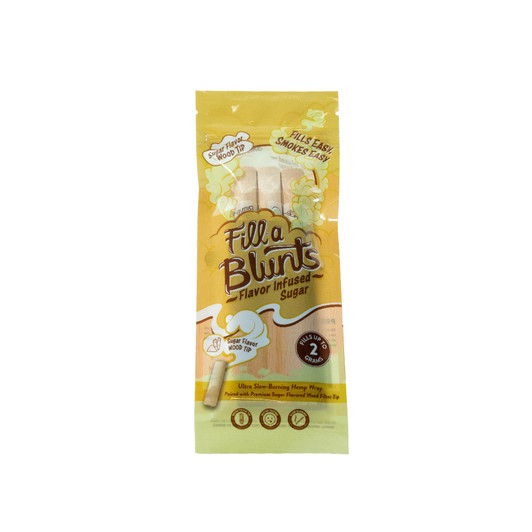 Fill-a Blunts 2 Gram Fatty Pre Rolled Hemp Wrap Blunt Tubes with Sugar Flavor Wood Filter Tips [Pack of 3]