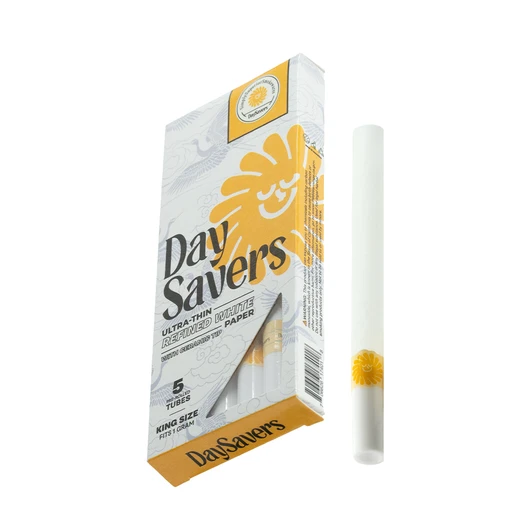 Display Box - DaySavers 1 Gram King Size Pre Rolled Tubes with Ceramic Filter Tips with Ceramicool Technology [20 Packs, 5 Tubes per Pack]