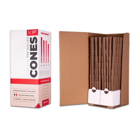 98mm 3/4 Gram Blunt Cones - Brown Hemp Wrap [800 Cones per Case]
