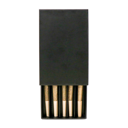 Push Pack Child Resistant Black - Dividers - Fits 5 - 109mm Pre-Rolls [Case of 200]