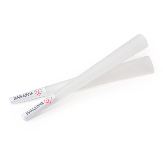 Marijuana/THC Labeled 109mm/26mm Pre-Rolled Cone Refined White - Missouri Compliant Tip (800 Cones per Case)