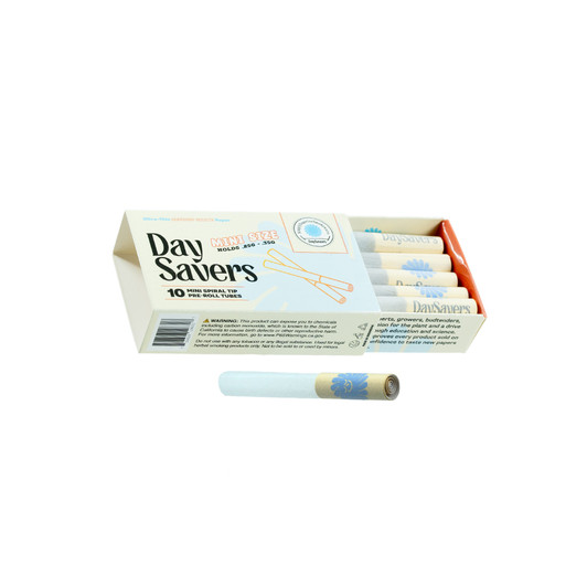 DaySavers Minis Refined White Artisan Pre Rolled Tubes - Pack of 10 Mini Tubes