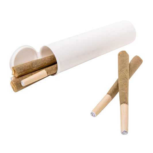 116mm SafeLock Wide Pre-Roll Tubes - White - Child Resistant [225 tubes per Case] [Caps Closed]