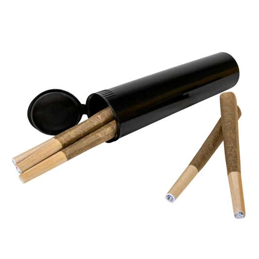 116mm SafeLock Wide Pre-Roll Tubes - Black - Child Resistant [225 tubes per Case] [Caps Closed]