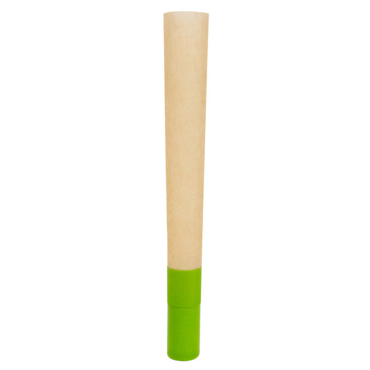 90mm Pre-Rolled Cone Natural Brown with Green Ceramic Tip (9mm x 25mm) [100 per Case]