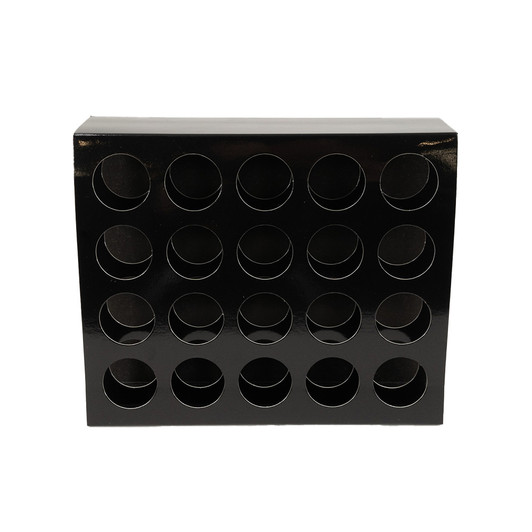 20 Pack Display Box Insert - Glass Tubes - Black [115mm x 22mm INSERT ONLY] [50 per Case]