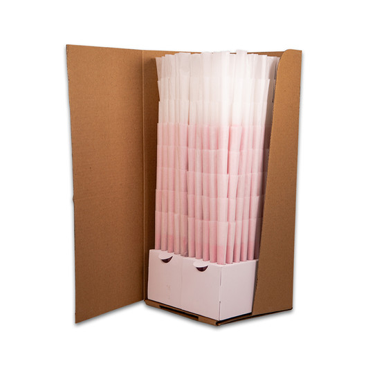 109mm Pink Tip Pre-Rolled Cones - Refined White - [800 Cones per Case]