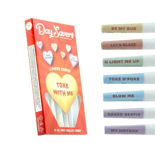 DaySavers - 84mm/26mm Lovers Pre-Rolled Cones - Refined White [21 per case]