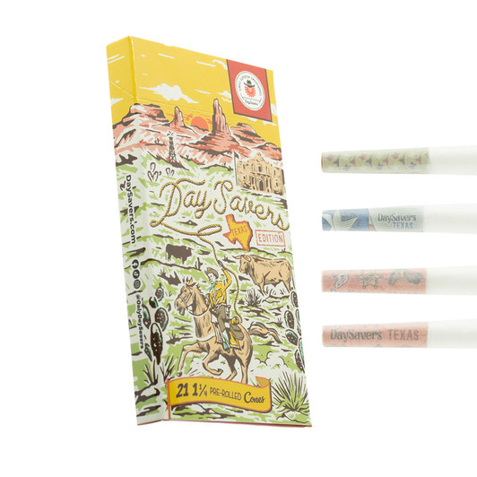 DaySavers 1 1/4 Half-Gram Texas Pre-Rolled Cones - Refined White [Pack of 21 Cones]