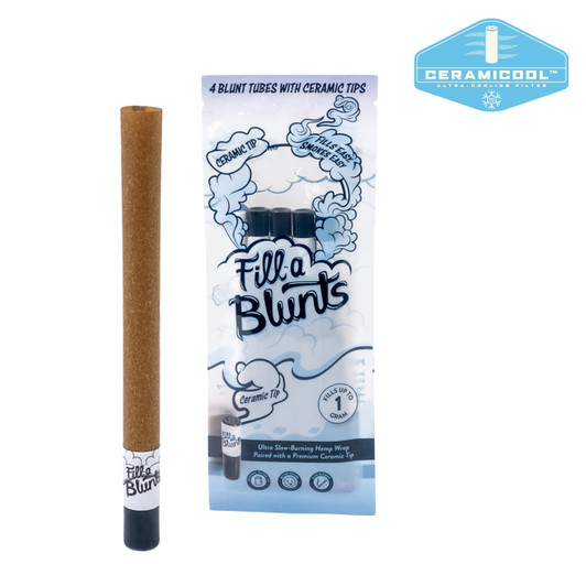 Display Box - Fill-a Blunts 109mm/9mm Pre-Rolled Blunt Tubes - Ceramic Filter Tips [15 Packs per Case, 4 Tubes per Pack]