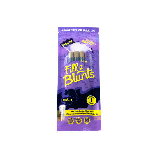Fill-a Blunts King Size 1 Gram Pre-Rolled Blunt Tubes with Spiral Filter Tips [Pack of 4 Blunt Tubes]