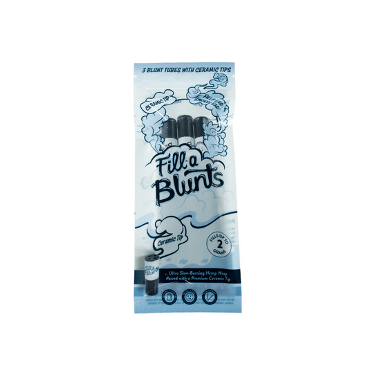 Fill-a Blunts 2 Gram Fatty Pre-Rolled Hemp Wrap Blunt Tubes with Ceramic Tips [Pack of 3 Blunt Tubes]