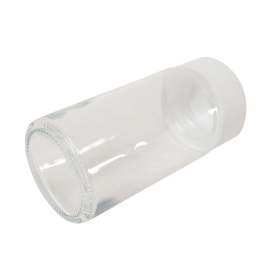 90mm Clear Glass Mini Jar with 44mm Matte White Cap - Child Resistant - [200 per Case]