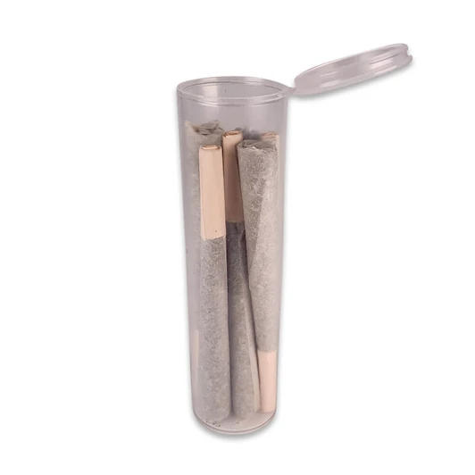  114mm Pre-Roll Tubes - Extra Wide Mouth Fits 5 Cones - Clear - Child Resistant [450 tubes per Case] 