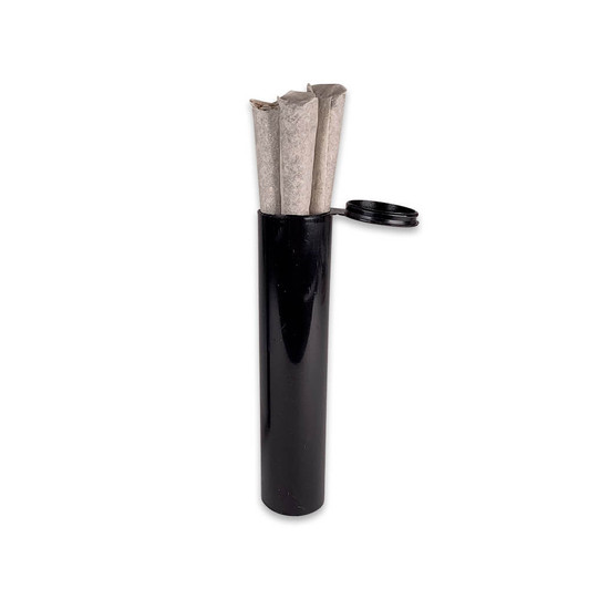 114mm Pre-Roll Tubes - Wide Mouth Fits 3 Cones - Black - Child Resistant [700 tubes per Case]