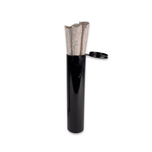 Fits 1 Gram 114mm Pre-Roll Tubes - Wide Mouth Fits 3 Cones - Black - Child Resistant [700 tubes per Case] 