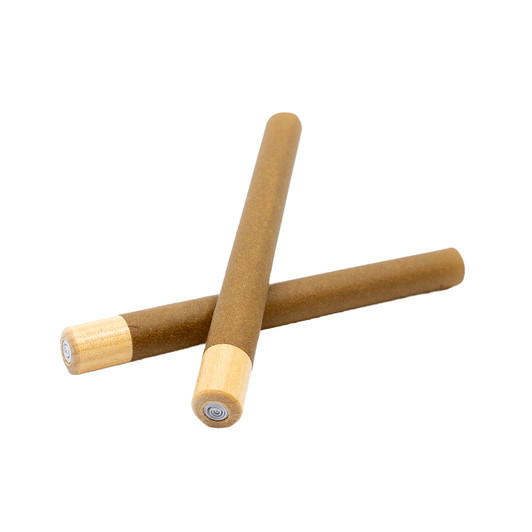 109mm Pre-Rolled Tube Standard Brown Hemp Wrap with Cylinder Wood Tip (11mm x 30mm) [100 per Case]