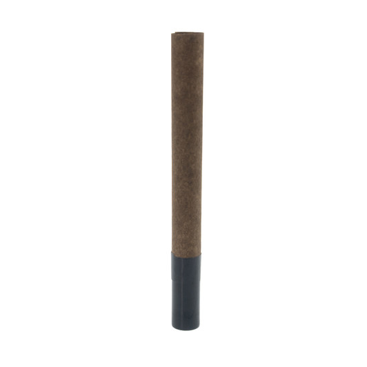 109mm Pre-Rolled Tube Dark Brown Hybrid Hemp Wrap Black Ceramic Tipped with Black Band (11mm x 30mm) [100 per Case]