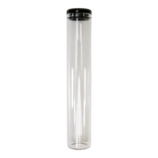 120mm Clear Glass Wide Cork Tube with Black Silicone Cap - [400 per Case]