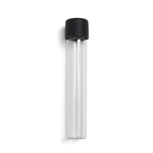 115mm Glass Pre-Roll Tubes with Black Child Resistant Cap (Smooth) [400 tubes per Case]