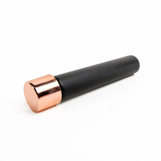 115mm Matte Black Glass Pre-Roll Tubes with Metallic Rose Gold CR Cap - Child-Resistant [400 tubes per Case]