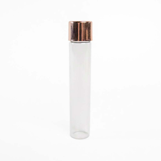 115mm Glass Pre-Roll Tubes with Child-Resistant Metallic Rose Gold Cap [400 tubes per Case]