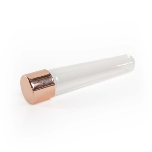 115mm Glass Pre-Roll Tubes with Child-Resistant Metallic Rose Gold Cap [400 tubes per Case]