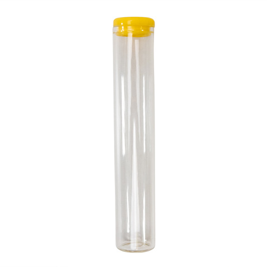 125mm Clear Glass Single Width Cork Tube with Yellow Silicone Cap [400 per Case] - Silicone-Caps_120mm-125mm-Tube_0090.jpg