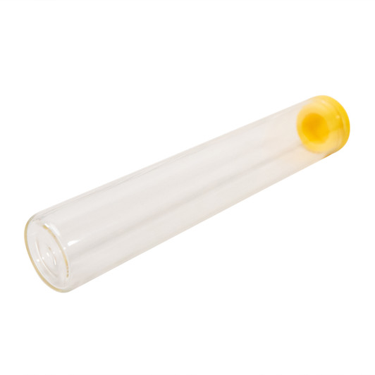 125mm Clear Glass Single Width Cork Tube with Yellow Silicone Cap [400 per Case] - Silicone-Caps_120mm-125mm-Tube_0094.jpg