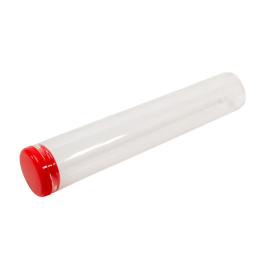 120mm Clear Glass Single Width Cork Tube with Red Silicone Cap [400 per Case] - Silicone-Caps_120mm-125mm-Tube_0020.jpg