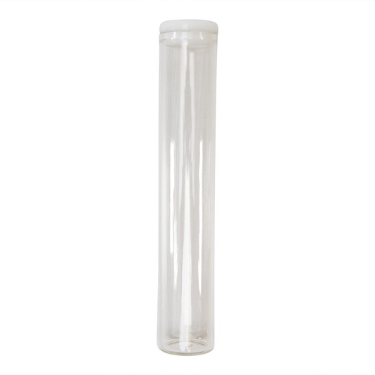 120mm Clear Glass Single Width Cork Tube with White Silicone Cap [400 per Case] - Silicone-Caps_120mm-125mm-Tube_0057.jpg