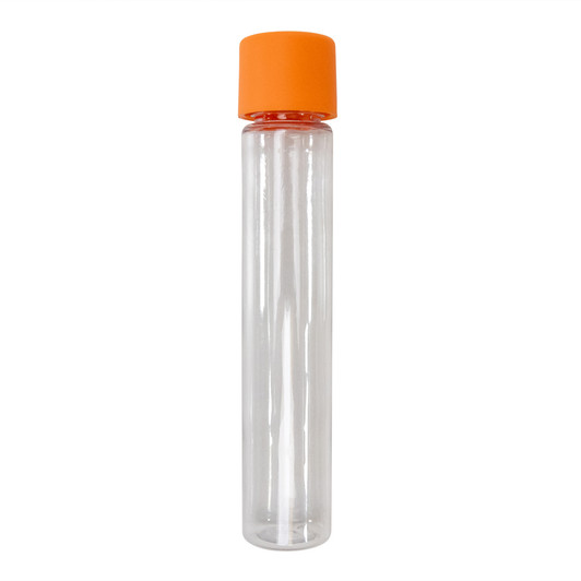 115mm Clear PET Tube with 22mm Matte Orange Smooth CR Cap [400 per case] - 115mm_PET_Tubes_0099_1000px.jpg