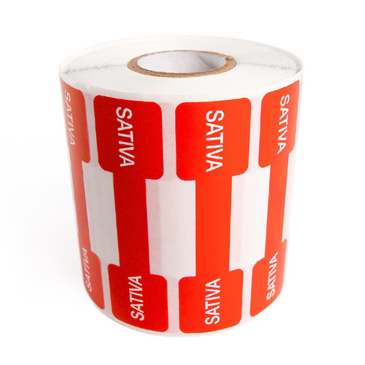 Universal Tamper Evident Labels - Red - Sativa - [5 Sample Tamper Labels Only]