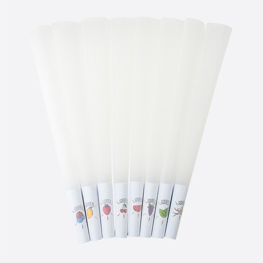 SAMPLE PACK - 109mm/26mm Pre-Rolled Cones - Mixed Flavor Pearl Tips - Refined White [12 Cones per Pack]