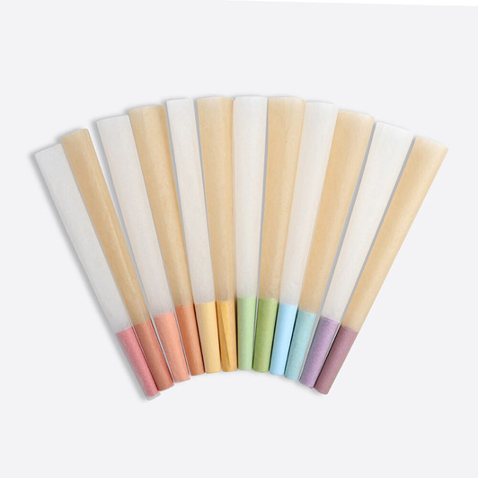 SAMPLE PACK - 70mm/21mm Pre-Rolled Cones - Mixed Color Tips - Refined White [18 Cones per Pack]