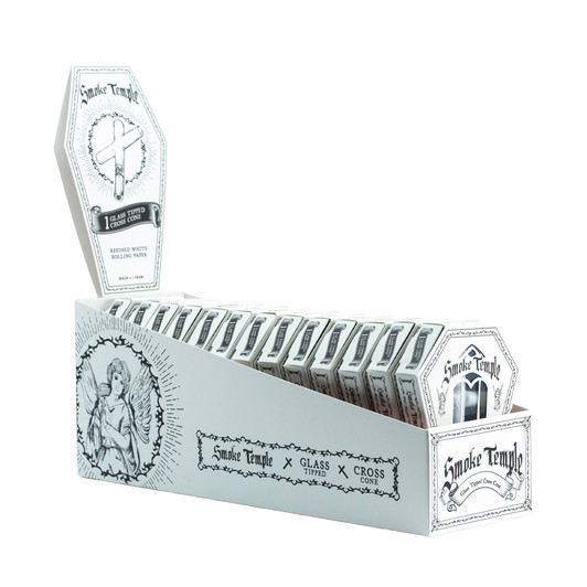 Display Box - Smoke Temple 84mm Glass Tip Cross Cone [13 Packs per Display Box]