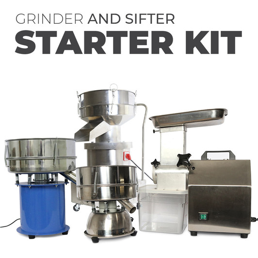 pre roll grinder and sifter starter kit industrial grinder and cannabis sifter bundle