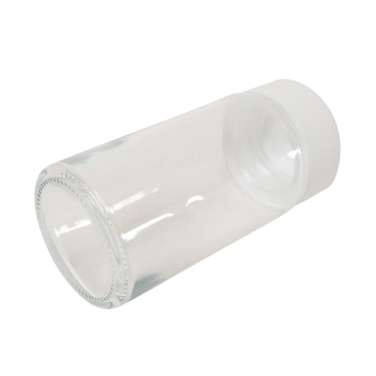90 millimeter child resistant clear glass mini jar with white cap 200 per case