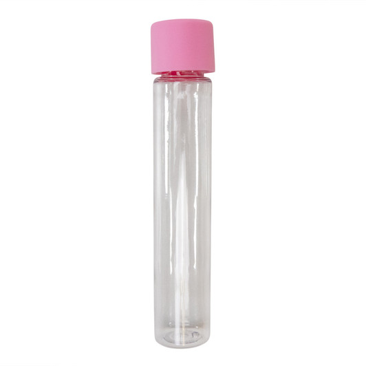115 millimeter clear pet plastic tube with 22 millimeter matte pink smooth cr cap front