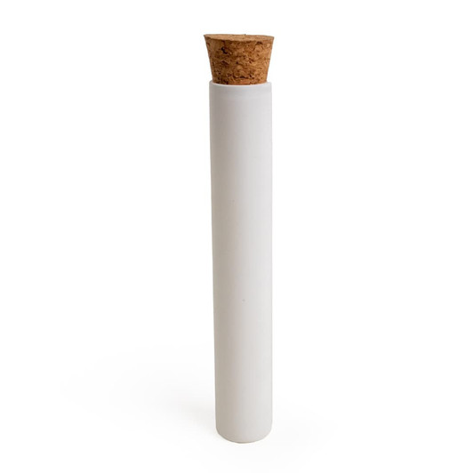 125 millimeter matte white glass tube with standard cork main