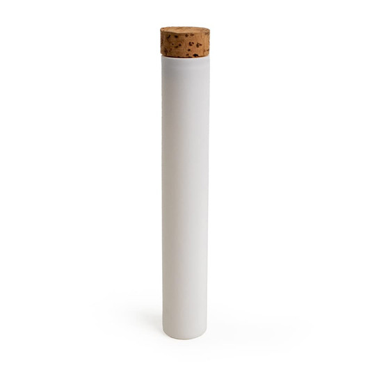 125 millimeter matte white glass tube with t cork main