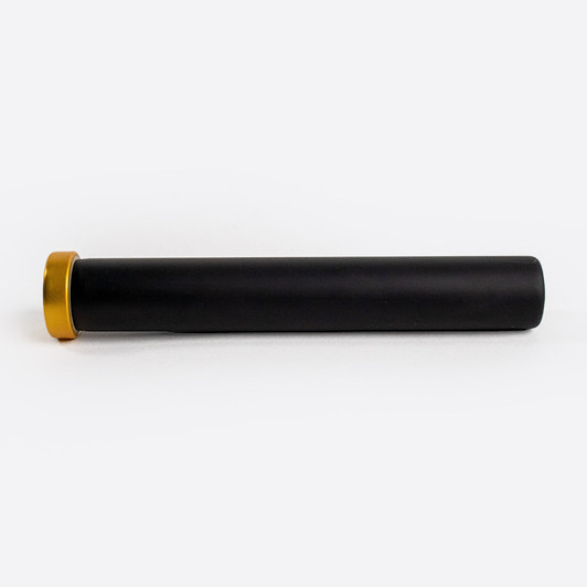 125 millimeter matte black glass tubes with champagne cork left