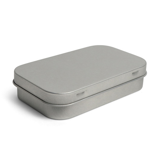 Child Resistant & Sustainable Hinged-Lid Mini Size White Tin Box 100/Box