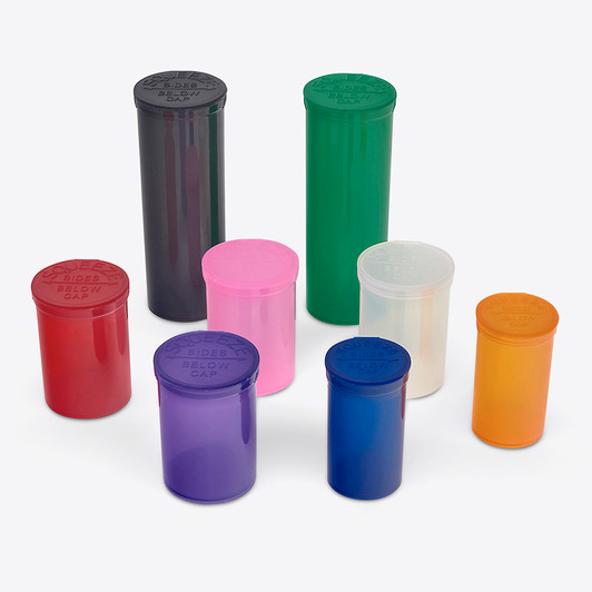 30 Dram Translucent Pop-Top Multipack Tube - Multiple Colors - Fits 19 Dogwalkers - [150 per Case] **USA Delivery Only**