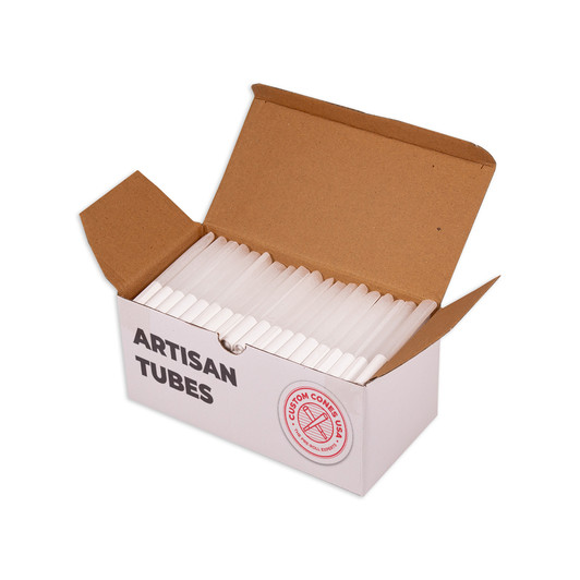 98mm Pre-Rolled Artisan Tubes - Spiral Tip - Refined White [200 Tubes]