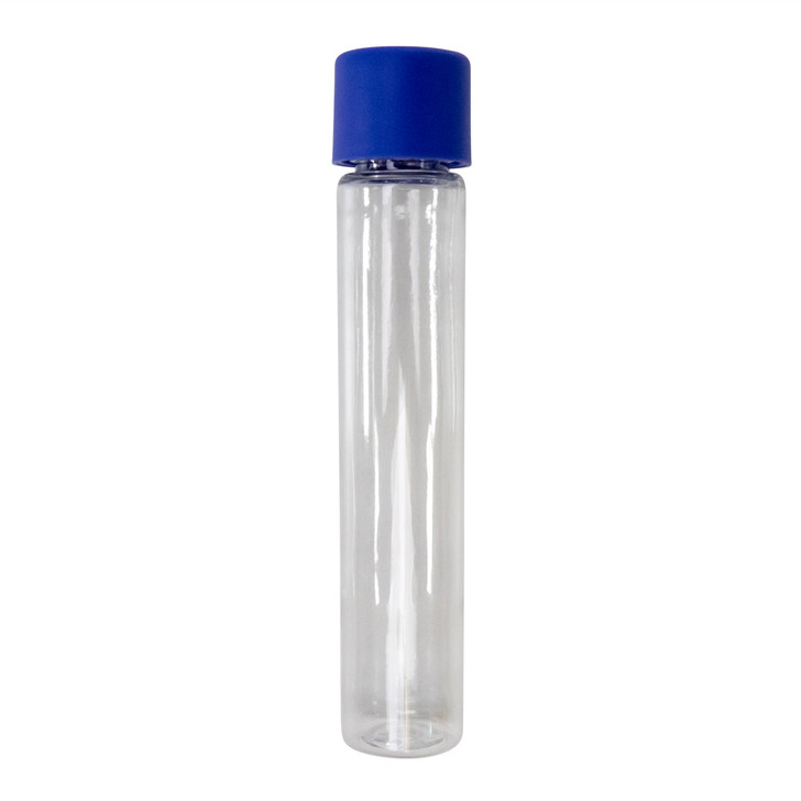 115mm Clear PET Tube with 22mm Matte Blue Smooth CR Cap [400 per case] - 115mm_PET_Tubes_0089_1000px.jpg