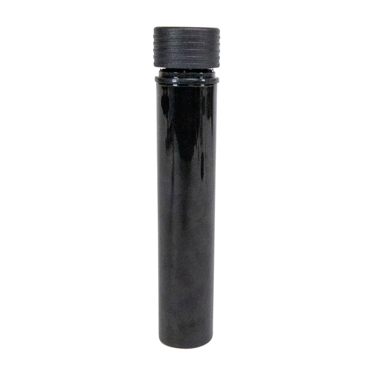 95mm Black Super Seal Pre-Roll Tubes Black Spiral Cap - Child Resistant, Tamper Evident, and Air-Tight Pre-Roll Packaging [300 per Case]