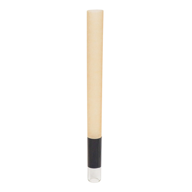 109mm Pre-Rolled Tube Natural Brown Glass tipped with Glossy Black Band (11mm x 30mm) [100 per case]