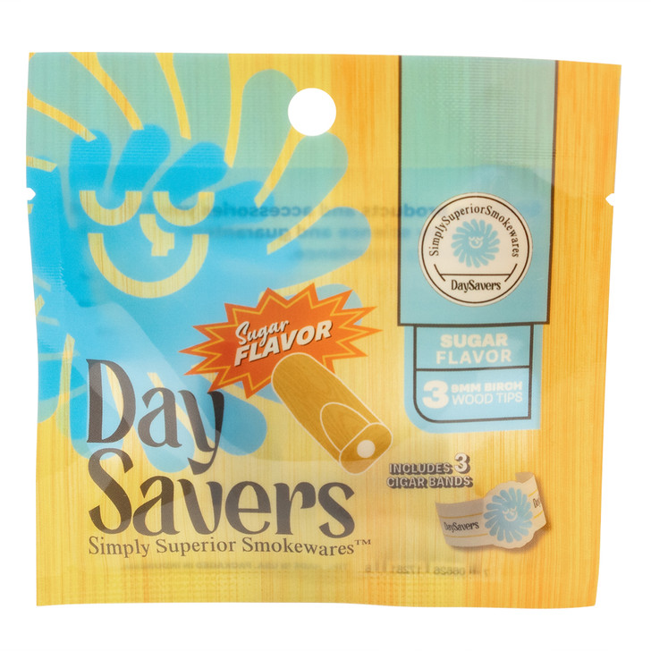 DaySavers 9mm Sugar Flavor Wood Filter Tips [Pack of 3 - Tips Only]