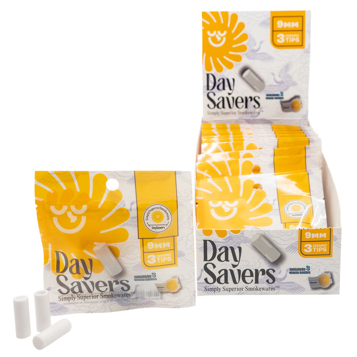 Display Box - DaySavers Ceramic Filter Tips with Ceramicool Technology [3 Tips per Pack, 20 Packs per Box]